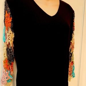 Joseph A Beautiful Black Sexy Sleeve Sweater | XL
